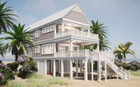 Coastal House Plan #028-00181 Elevation Photo
