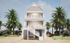 Coastal House Plan #028-00181 Elevation Photo
