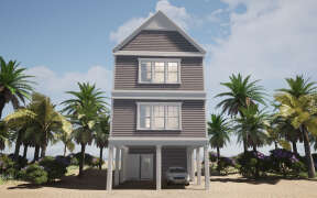 Coastal House Plan #028-00181 Elevation Photo