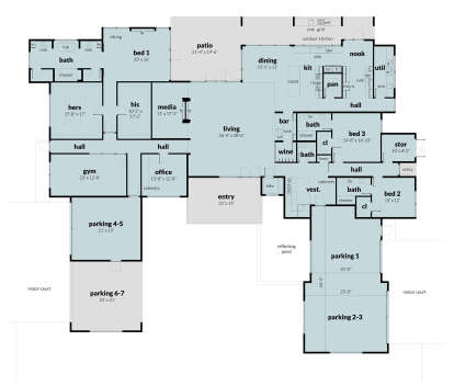 Main Floor for House Plan #028-00182
