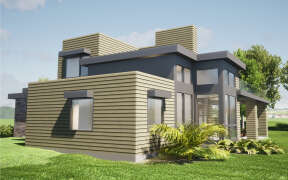 Modern House Plan #028-00183 Elevation Photo