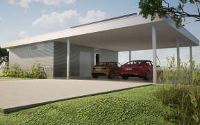 Modern House Plan #028-00185 Elevation Photo