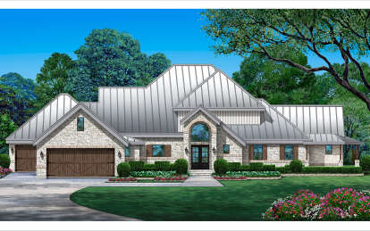 European House Plan #5445-00501 Elevation Photo