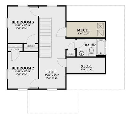 Second Floor for House Plan #3978-00250