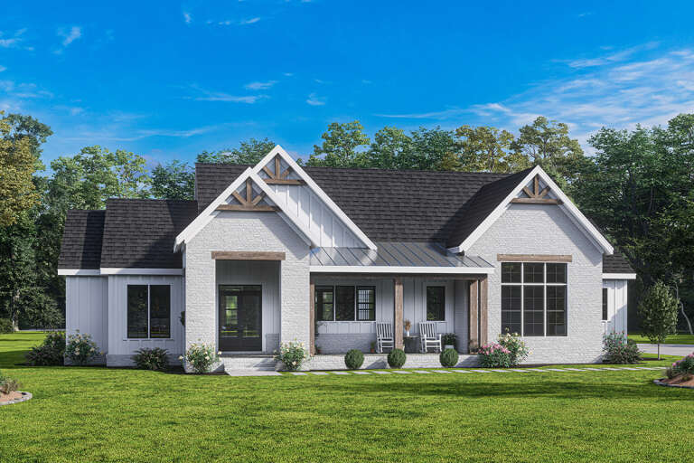Modern Farmhouse House Plan #009-00339 Elevation Photo