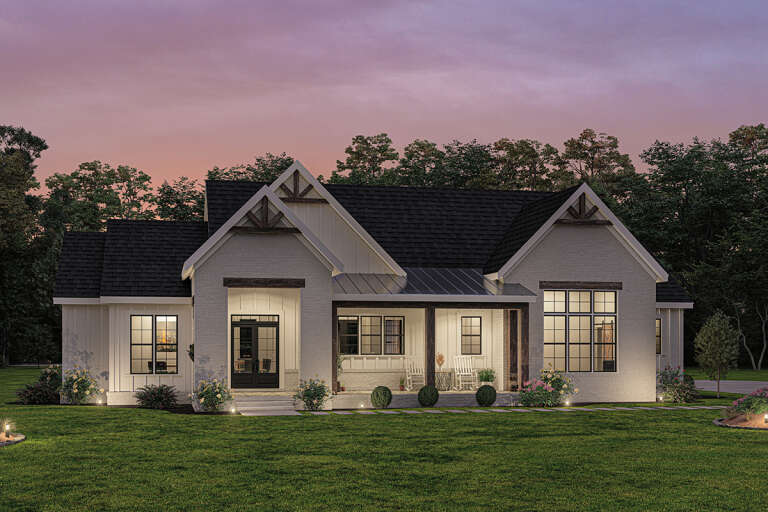 Modern Farmhouse House Plan #009-00339 Elevation Photo