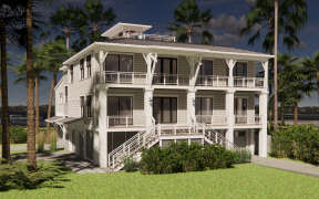 Coastal House Plan #3978-00259 Elevation Photo