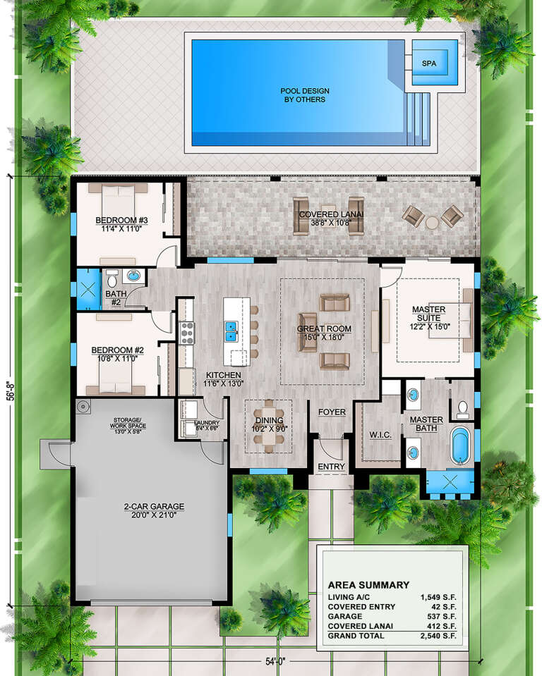 Coastal Plan - 1,549 Square Feet, 3 Bedrooms, 2 Bathrooms | Floor Plan ...