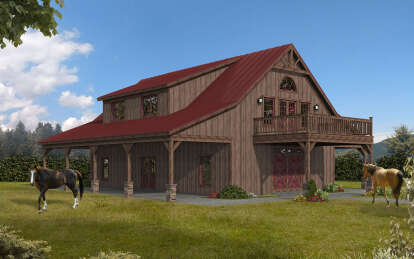 Barn House Plan #940-00747 Elevation Photo