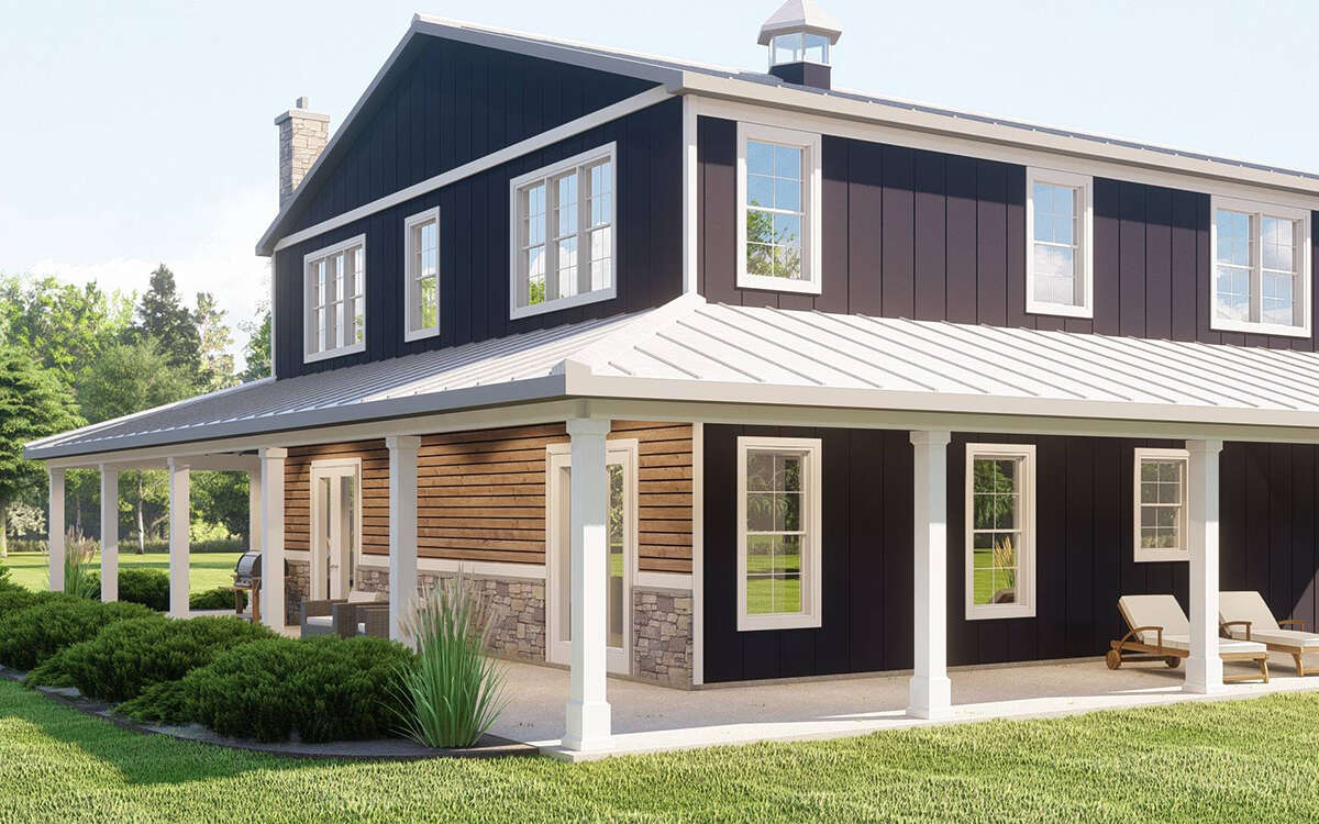 Barn Plan - 2,682 Square Feet, 3 Bedrooms, 3.5 Bathrooms | Floor Plan  #5032-00233 | America's Best House Plans, image size:1200x750