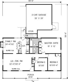 Main Floor for House Plan #033-00067