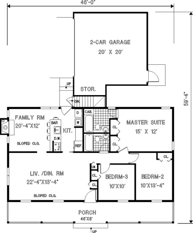 House Plan House Plan #289 Drawing 1