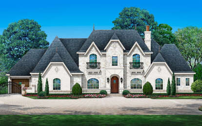 European House Plan #5445-00502 Elevation Photo