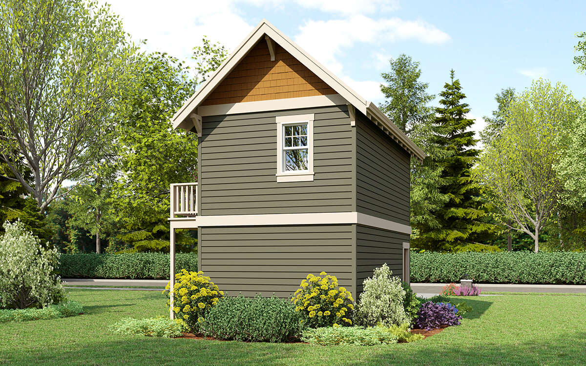 Cottage 1 Car Garage Plan - 672 Square Feet, 1 Bedroom, 1 Bathroom ...