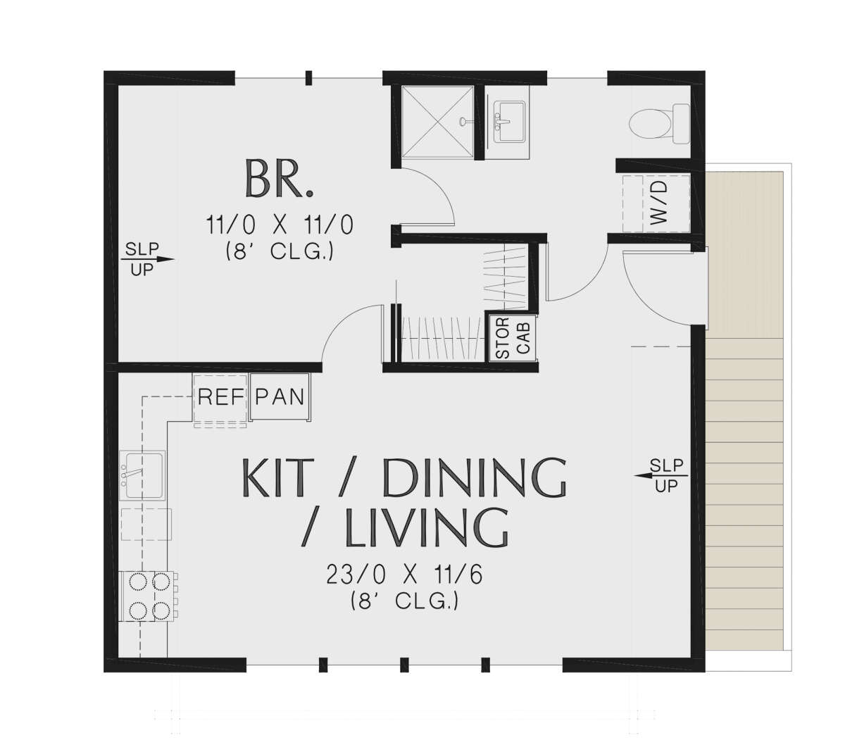 House Plan 2559-00969 - Craftsman Plan: 576 Square Feet, 1 Bedroom, 1  Bathroom