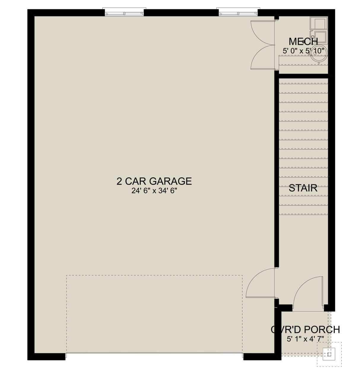 Garage Floor for House Plan #2802-00209