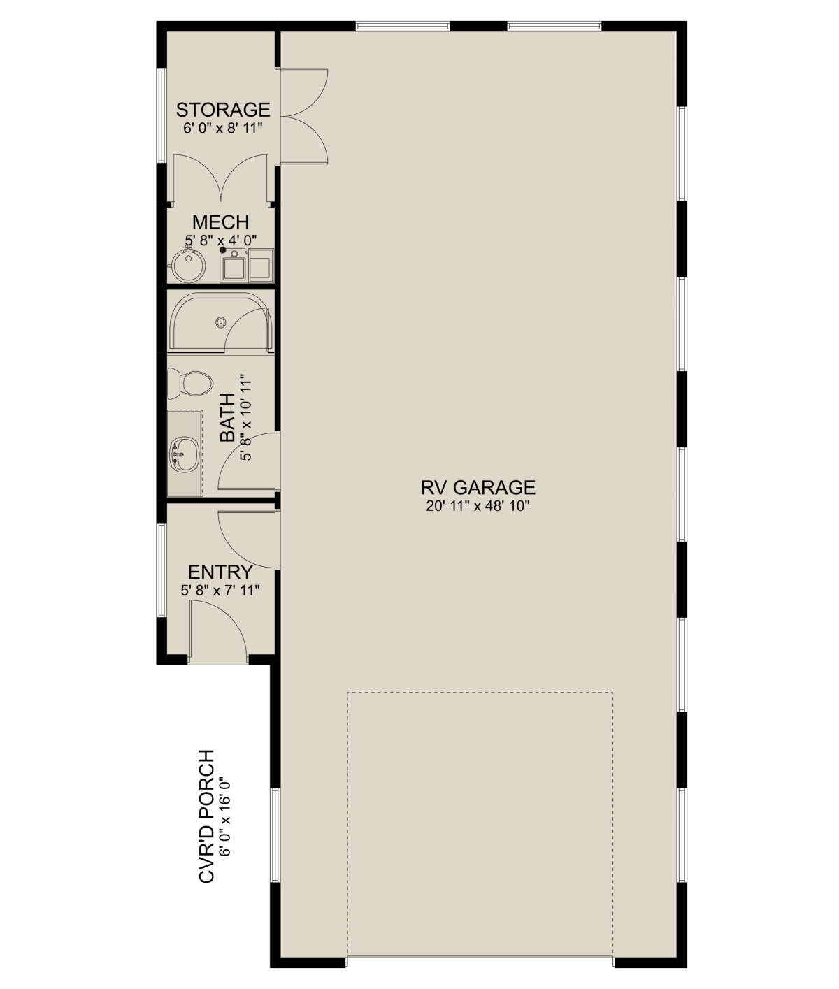 Garage Floor for House Plan #2802-00213