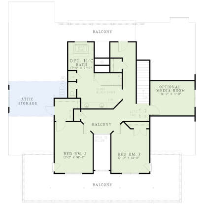 Floorplan 2 for House Plan #110-00043