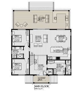 First Floor for House Plan #1637-00155