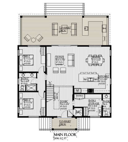 First Floor for House Plan #1637-00155