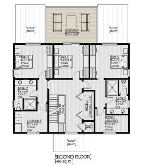 Second Floor for House Plan #1637-00155
