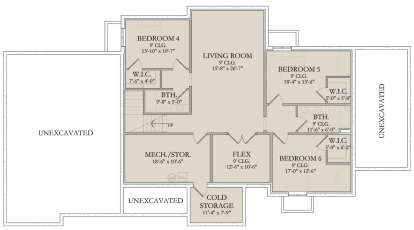 In Ground Basement for House Plan #6422-00088