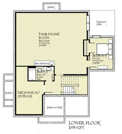 Basement for House Plan #1637-00165