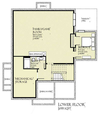 Basement for House Plan #1637-00165