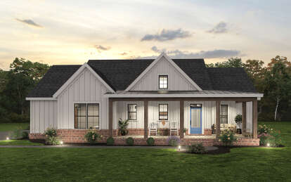 Modern Farmhouse House Plan #009-00344 Elevation Photo