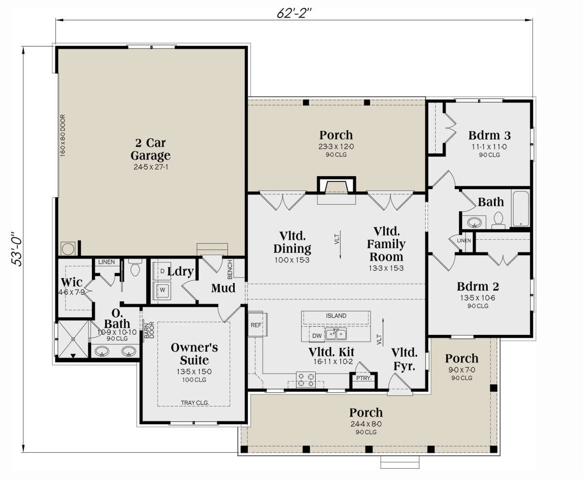 Main Floor for House Plan #009-00344