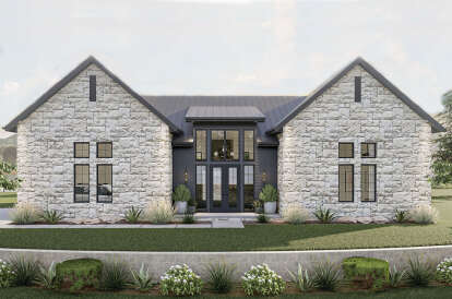 Modern Transitional House Plan #963-00767 Elevation Photo