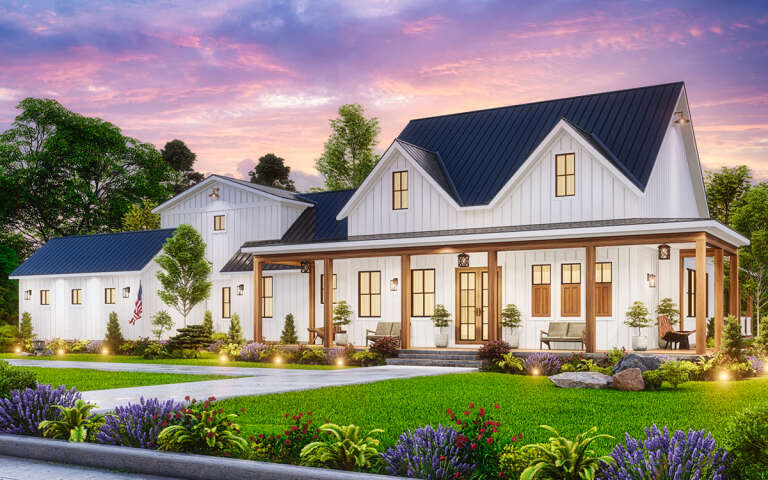 Modern Farmhouse House Plan #699-00366 Elevation Photo