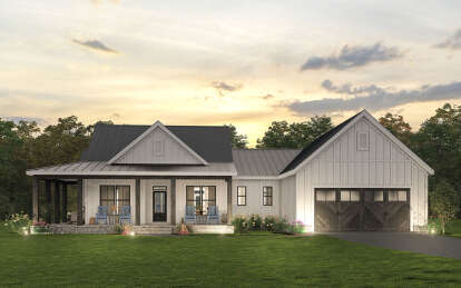 Modern Farmhouse House Plan #009-00345 Elevation Photo