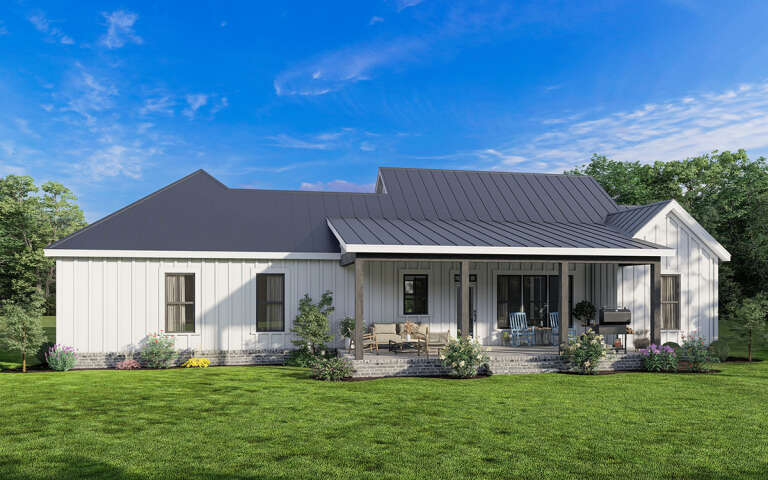 Modern Farmhouse House Plan #009-00345 Elevation Photo