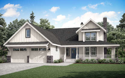 Modern Farmhouse House Plan #035-01056 Elevation Photo