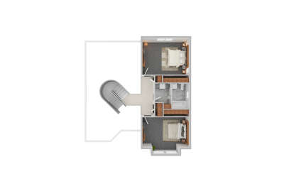 Overhead Second Floor for House Plan #035-01056