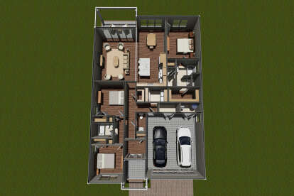 Overhead Floor Plan for House Plan #4848-00375