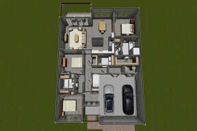 Overhead Floor Plan for House Plan #4848-00376