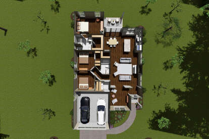 Overhead Floor Plan for House Plan #4848-00377