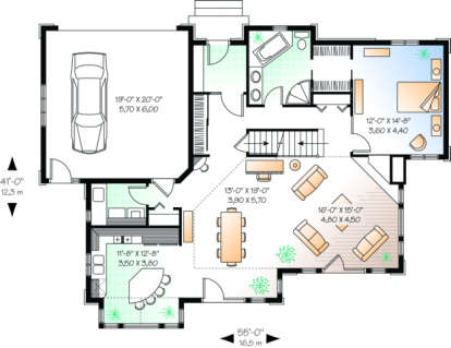 First Floor for House Plan #034-00031