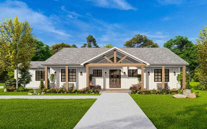 Modern Farmhouse House Plan #699-00367 Elevation Photo