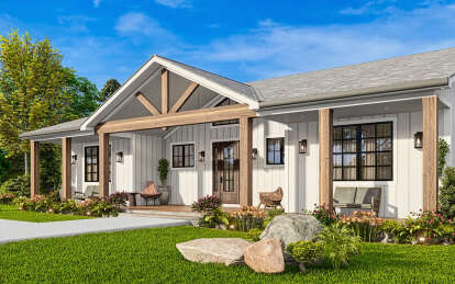 Modern Farmhouse House Plan #699-00367 Elevation Photo