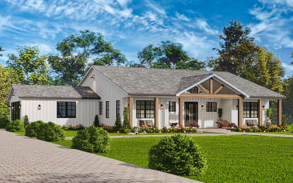 Modern Farmhouse House Plan #699-00367 Elevation Photo