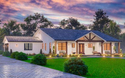 Modern Farmhouse House Plan #699-00367 Elevation Photo