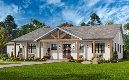 Modern Farmhouse House Plan #699-00367 Elevation Photo