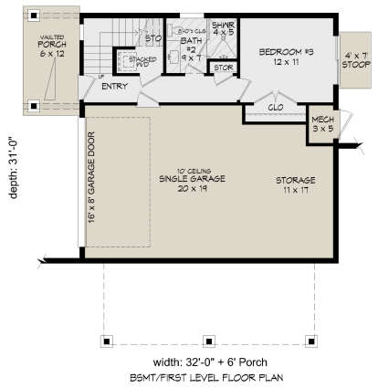 First Floor for House Plan #940-00763