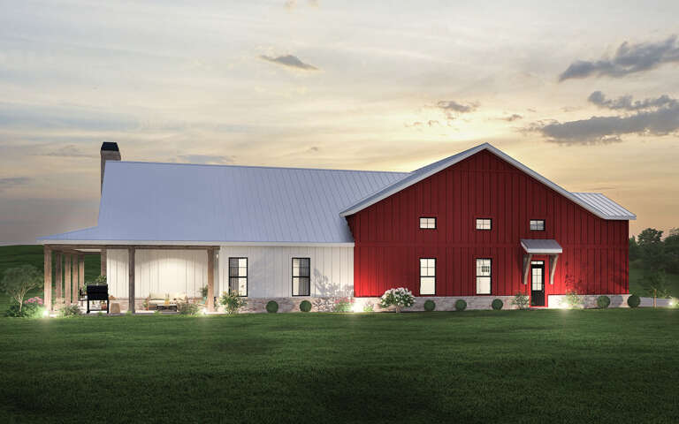 Barn House Plan #009-00346 Elevation Photo