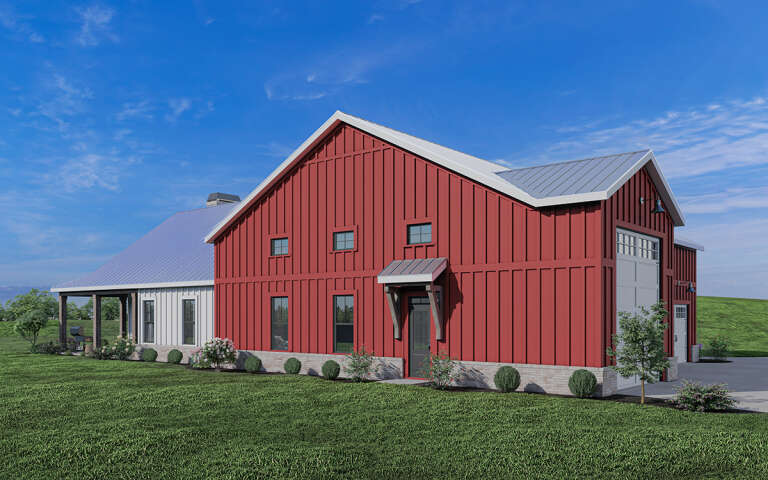 Barn House Plan #009-00346 Elevation Photo