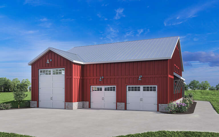 Barn House Plan #009-00346 Elevation Photo