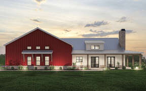 Barn House Plan #009-00346 Elevation Photo